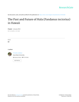 The Past and Future of Hala (Pandanus Tectorius) in Hawaii