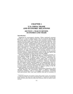 Chapter 1 U.S.-China Economic and Trade Relations