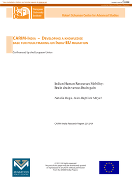 CARIM-India – Developing a Knowledge Base for Policymaking on India-EU Migration
