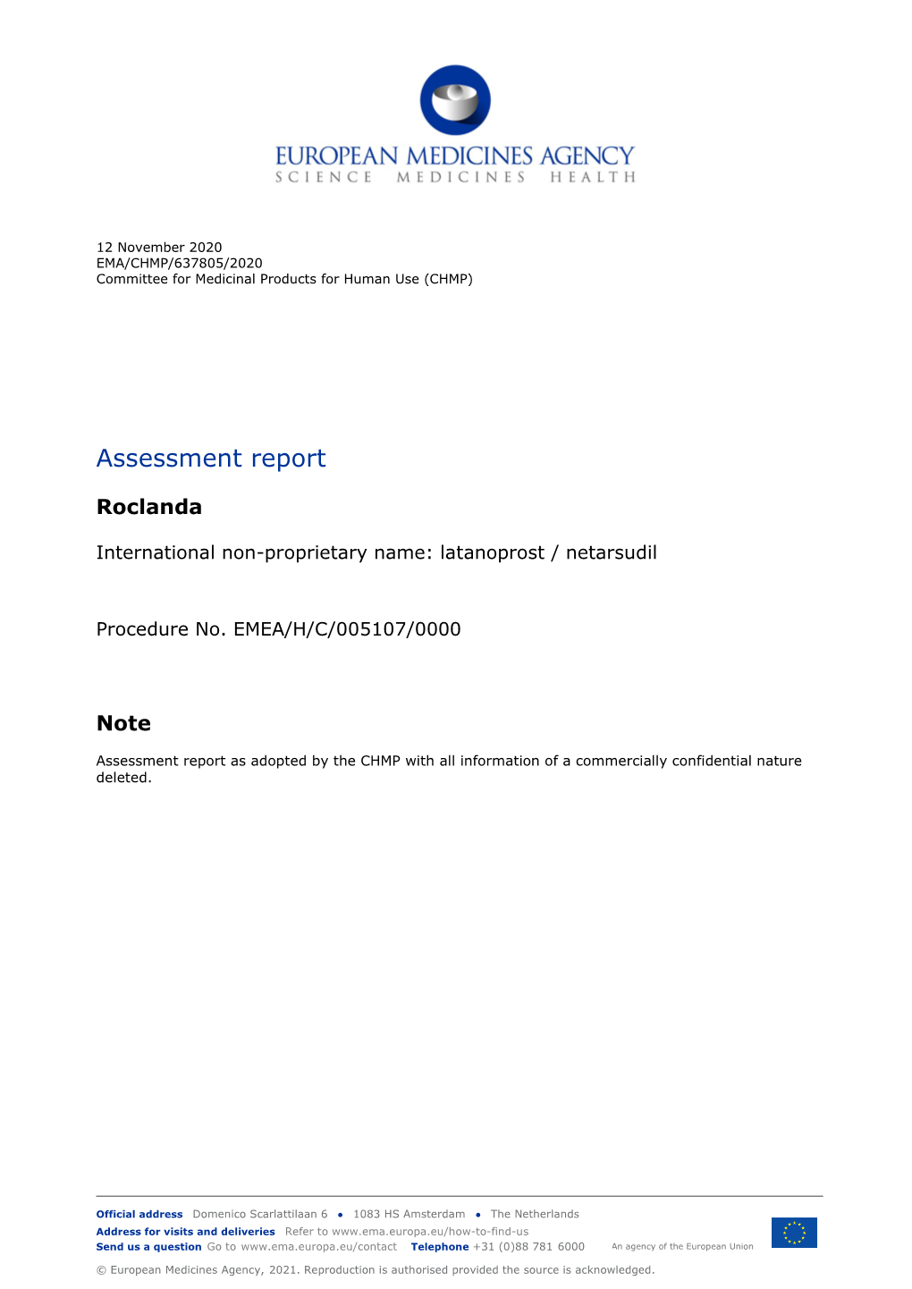 Roclanda, INN-Netarsudil Mesylate, Latanoprost