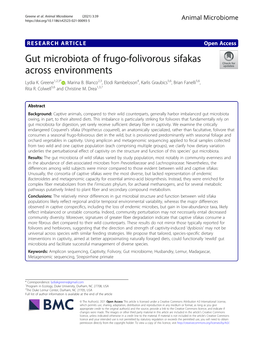 Gut Microbiota of Frugo-Folivorous Sifakas Across Environments Lydia K