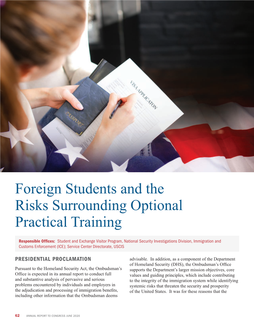 Foreign Students and the Risks of Optional Practical Training