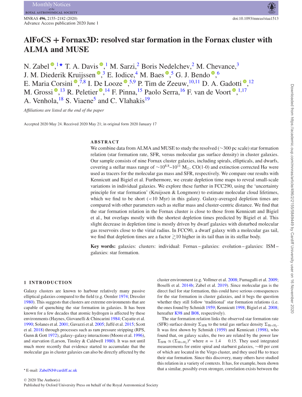 Resolved Star Formation in the Fornax Cluster with ALMA and MUSE