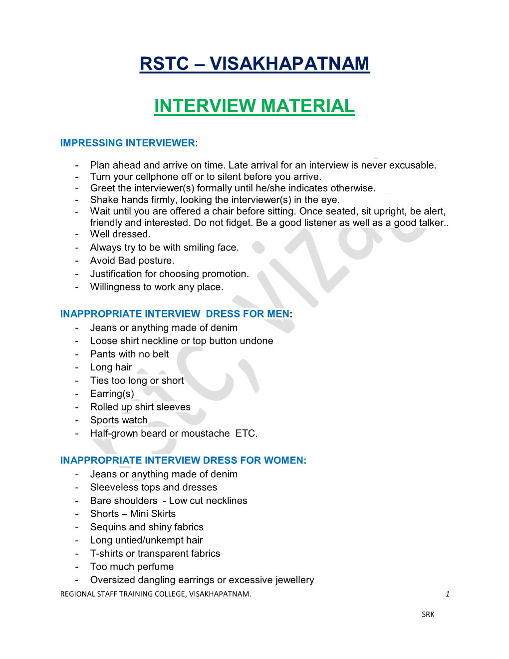 Interview Materials