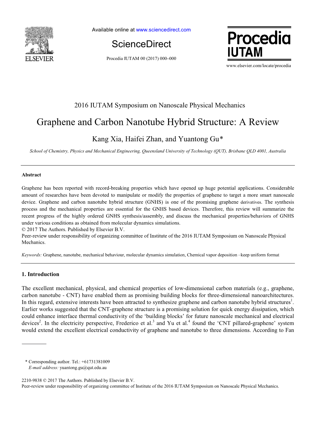 Graphene and Carbon Nanotube Hybrid Structure: a Review