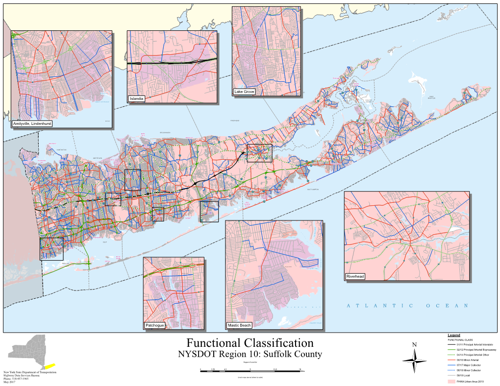 NYSDOT Region 10: Suffolk County 04/14 Principal Arterial Other 06/16 Minor Arterial Regional Scale Bar 07/17 Major Collector