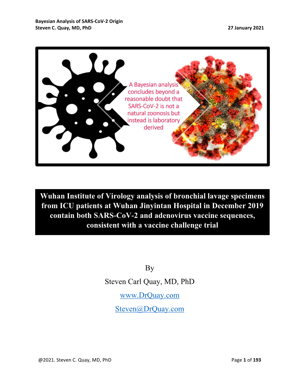 Squay Bayesian Analysis of SARS