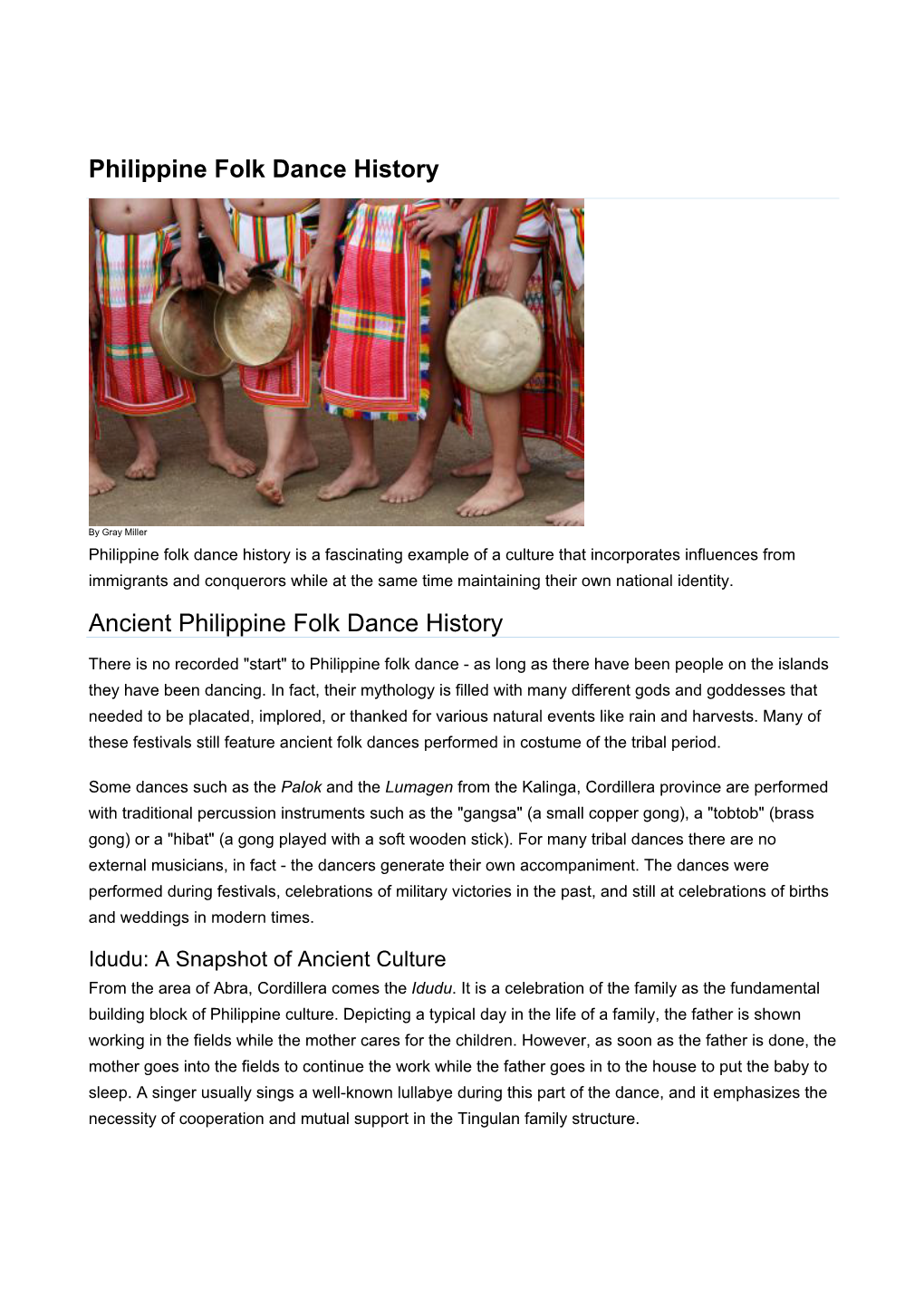 Philippine Folk Dance History