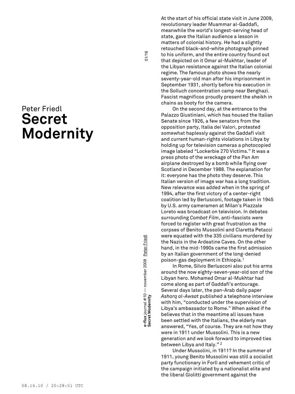 Secret Modernity