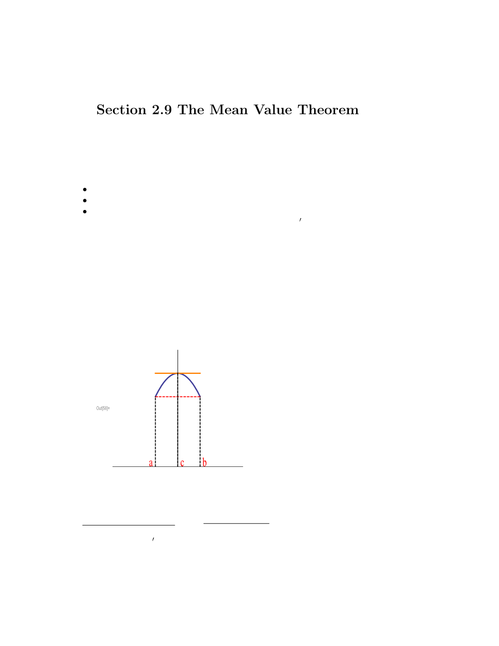 Section 2.9 the Mean Value Theorem