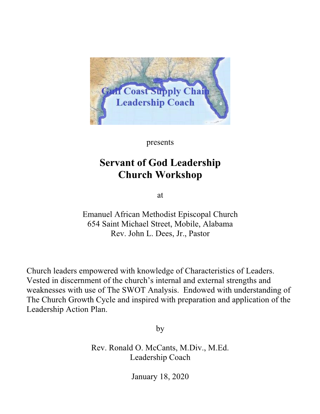 Servant of God Leadership Church Workshop