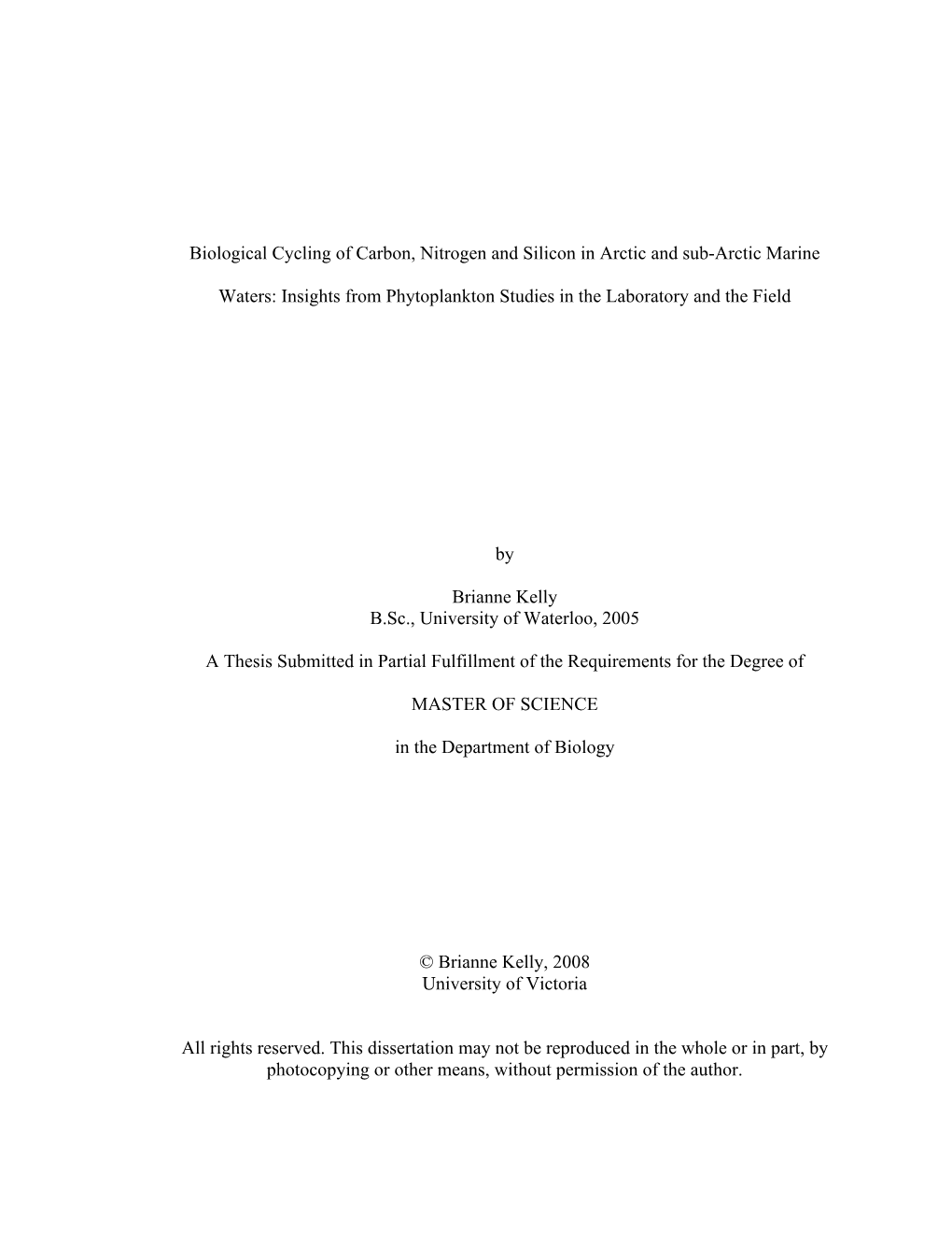 Biological Cycling of Carbon, Nitrogen and Silicon in Arctic and Sub-Arctic Marine