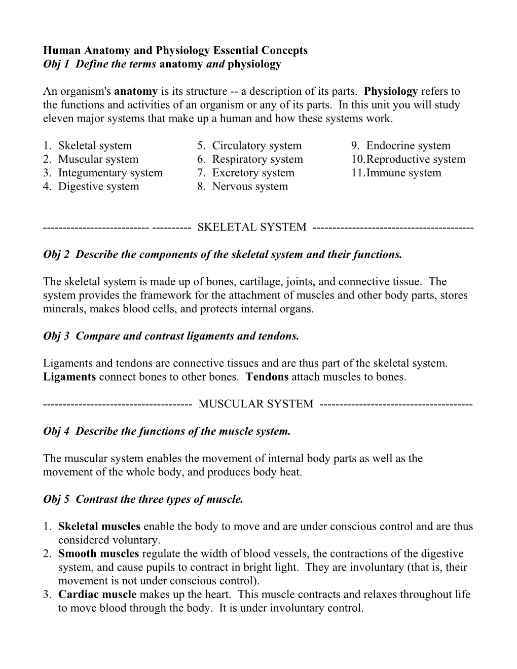 Human Anatomy And Physiology Essential Concepts