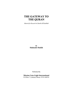 The Gateway to the Quran