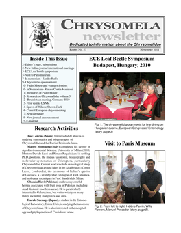 Newsletter Dedicated to Information About the Chrysomelidae Report No