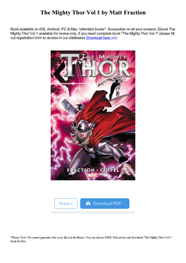 The Mighty Thor Vol 1 by Matt Fraction