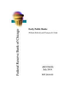 Early Public Banks;
