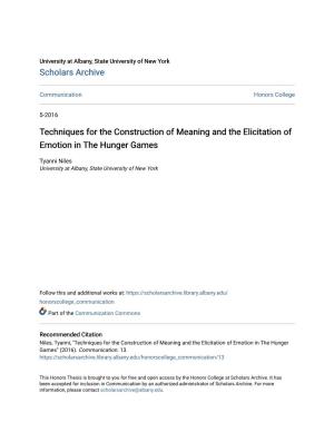 Techniques for the Construction of Meaning and the Elicitation of Emotion in the Hunger Games