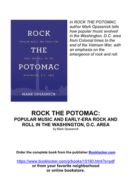 Rock the Potomac: Popular Music and Early-Era Rock and Roll in the Washington, D.C