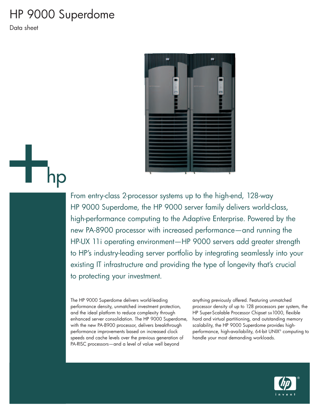 HP 9000 Superdome Data Sheet