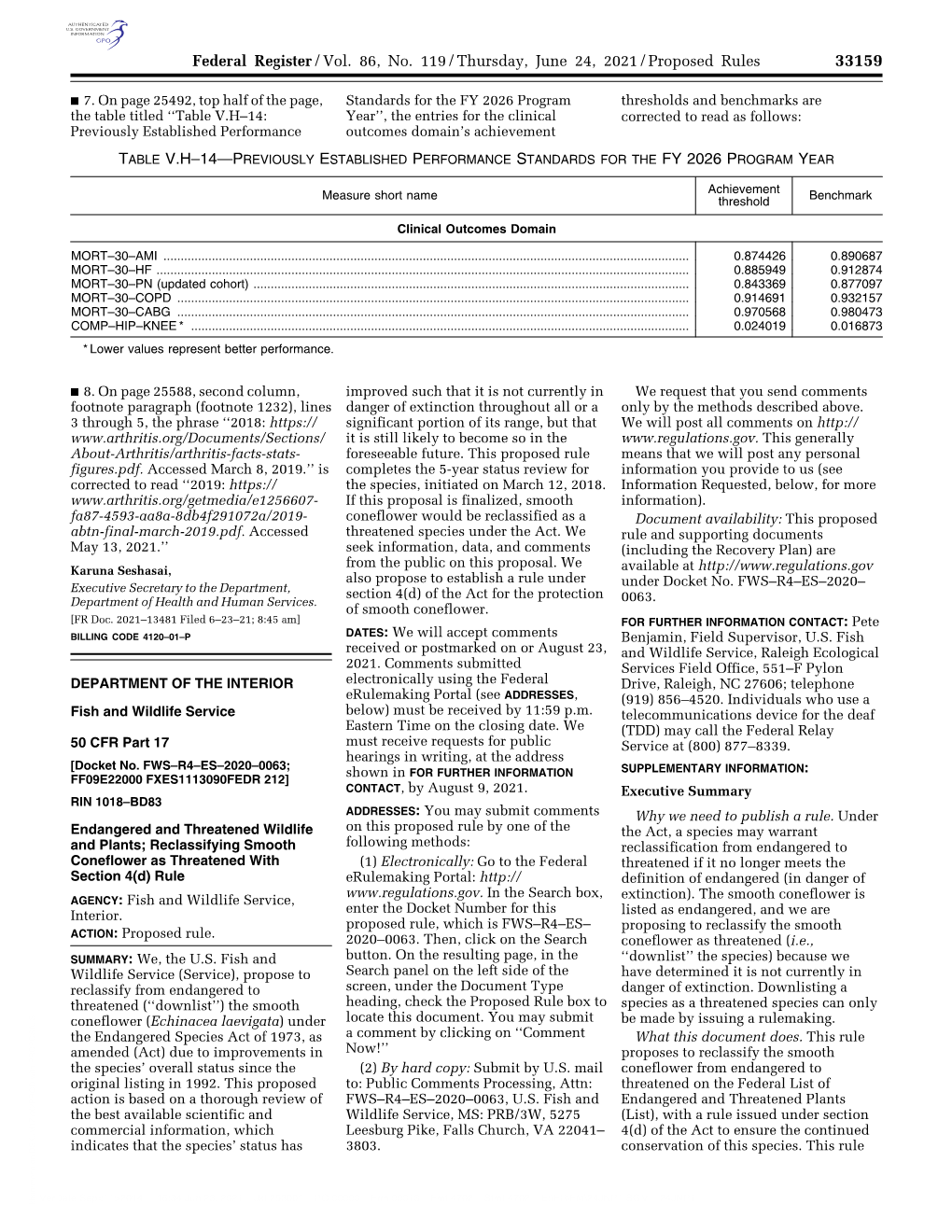 Federal Register/Vol. 86, No. 119/Thursday, June 24, 2021