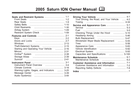2005 Saturn ION Owner Manual M