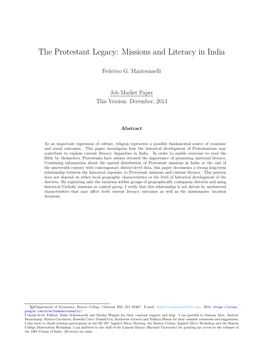The Protestant Legacy: Missions and Literacy in India