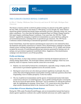 THE CLIMATE CHANGE DENIAL CAMPAIGN by Riley E