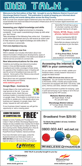Accessing the Internet & Wifi in Your Community