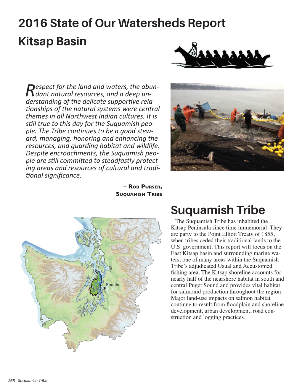 2016 State of Our Watersheds Report Kitsap Basin Suquamish Tribe