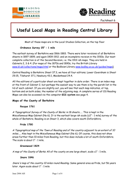 Useful Local Maps in Reading Central Library