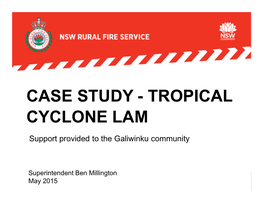 Case Study - Tropical Cyclone Lam