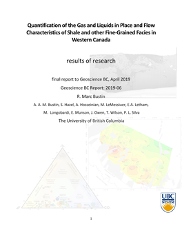 Geoscience BC Report 2019-06: Quantification of the Gas and Liquids in Place and Flow Characteristics