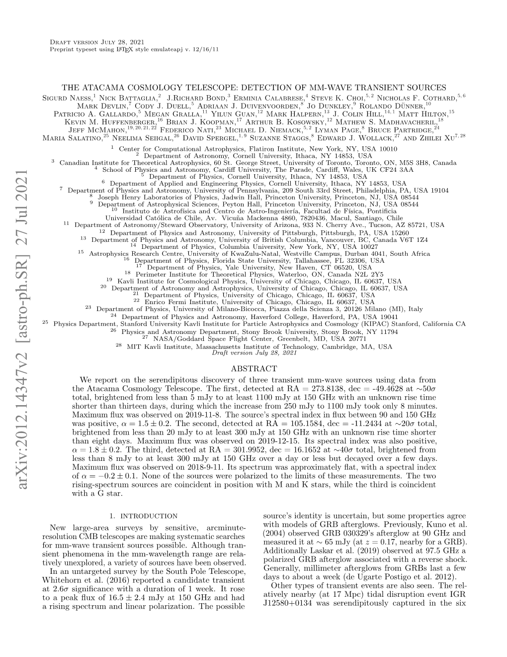 Arxiv:2012.14347V2 [Astro-Ph.SR] 27 Jul 2021 with a G Star