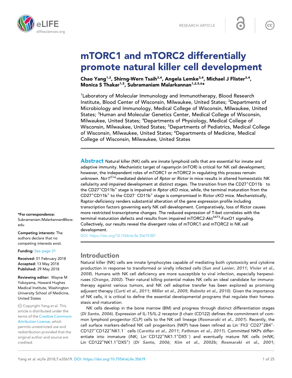 Mtorc1 and Mtorc2 Differentially Promote Natural Killer Cell