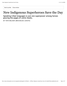 | New Indigenous Superheroes Save the Day 2/1/15, 3:09 PM