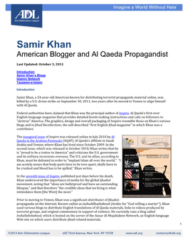 Samir Khan American Blogger and Al Qaeda Propagandist