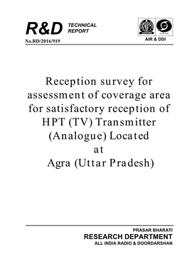 Reception Survey Report of HPT(TV), Agra
