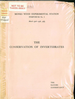 The Conservation of Invertebrates