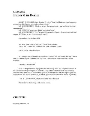 Len Deighton, Funeral in Berlin