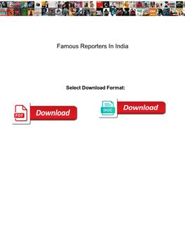 Famous Reporters in India