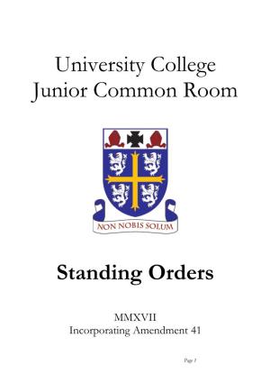 University College Junior Common Room Standing Orders