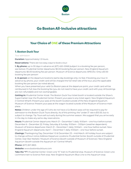 Go Boston All-Inclusive Attractions