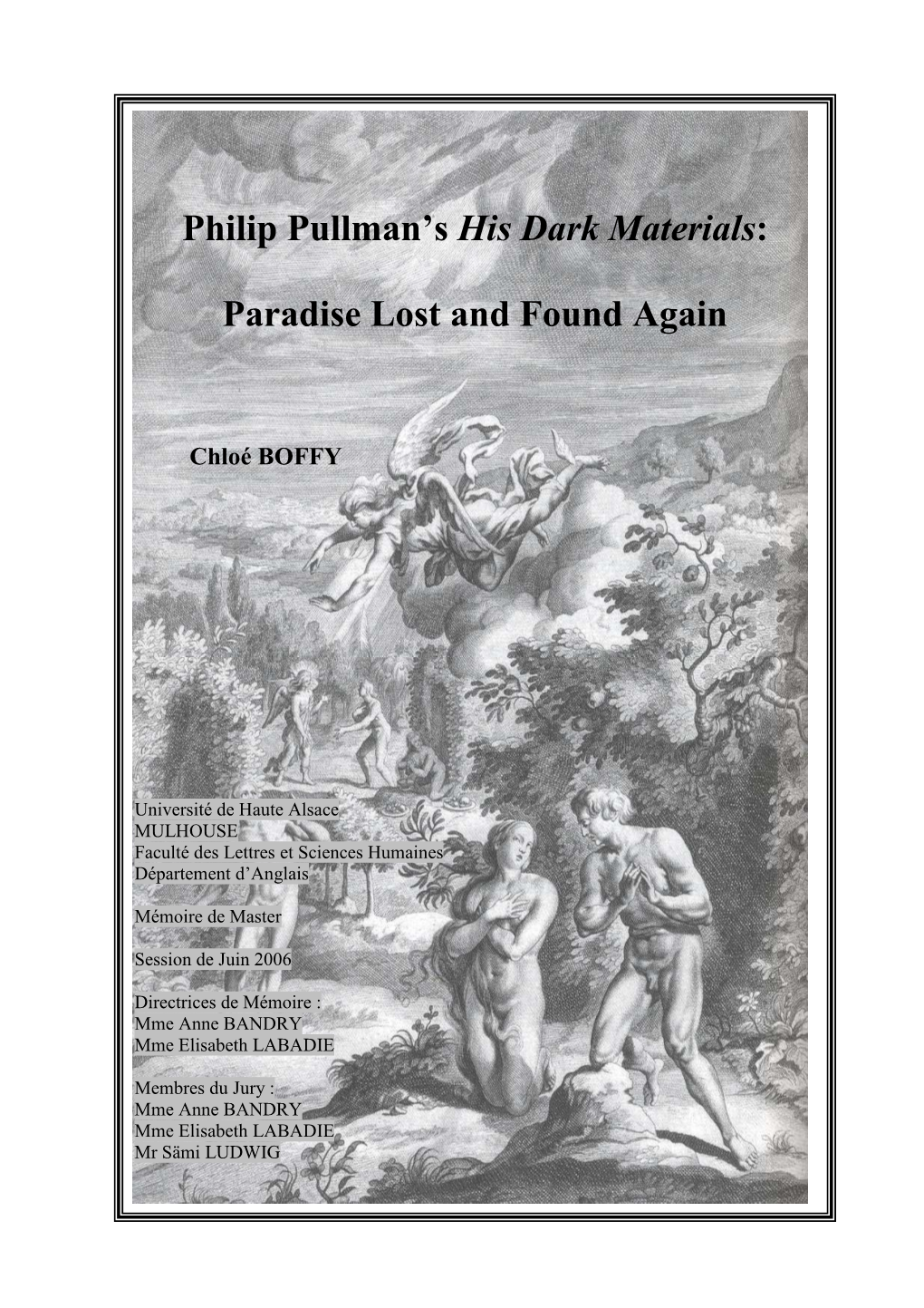 Philip Pullman's His Dark Materials: Paradise Lost and Found Again
