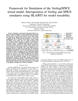 Framework for Simulation of the Verilog/SPICE Mixed Model: Interoperation of Verilog and SPICE Simulators Using HLA/RTI for Model Reusability