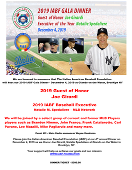 2019 Guest of Honor Joe Girardi