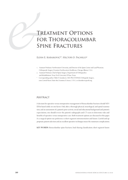 Treatment Options for Thoracolumbar Spine Fractures