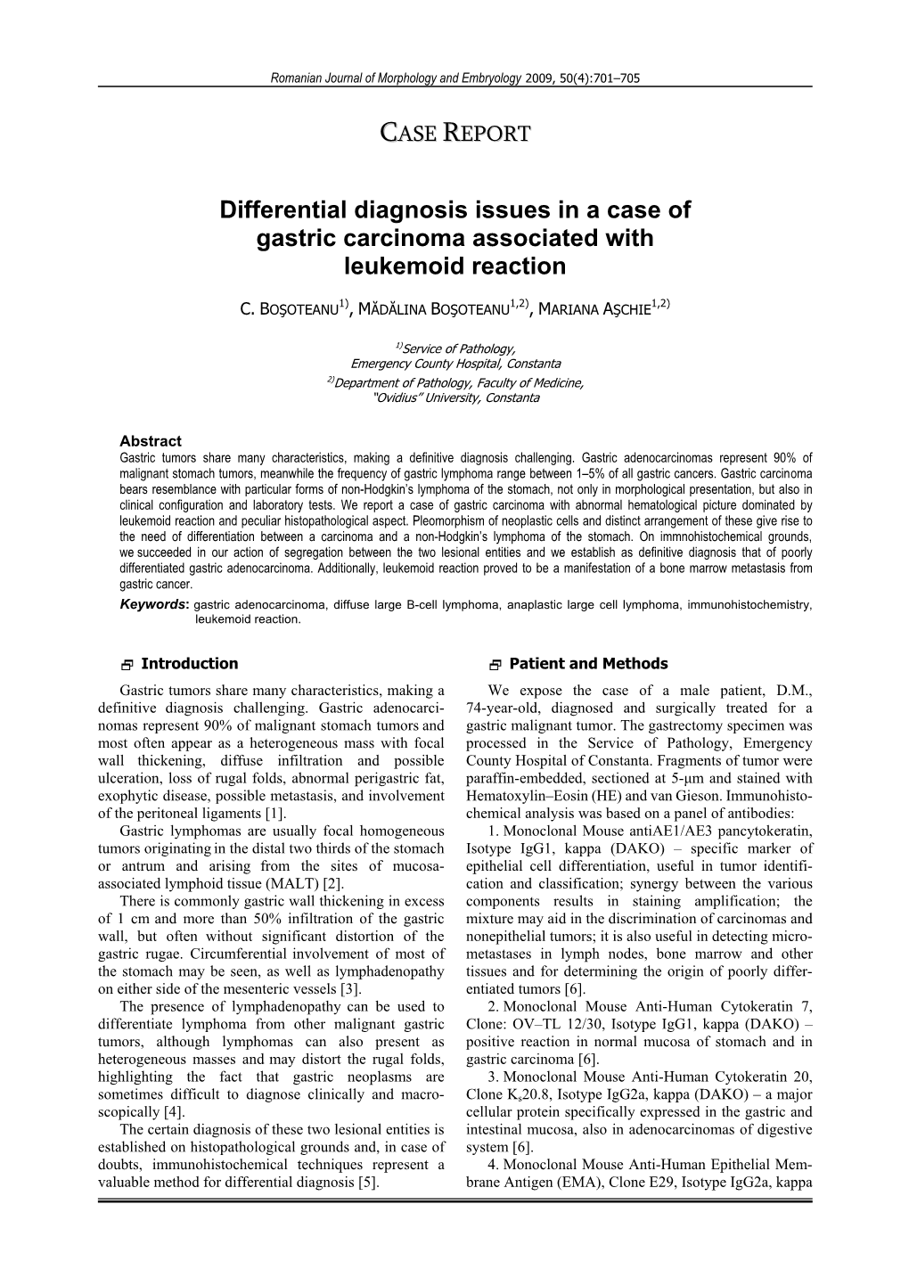 Download PDF Differential Diagnosis Issues in a Case of Gastric