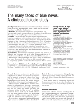 The Many Faces of Blue Nevus: a Clinicopathologic Study