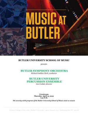 Butler Symphony Orchestra Butler University
